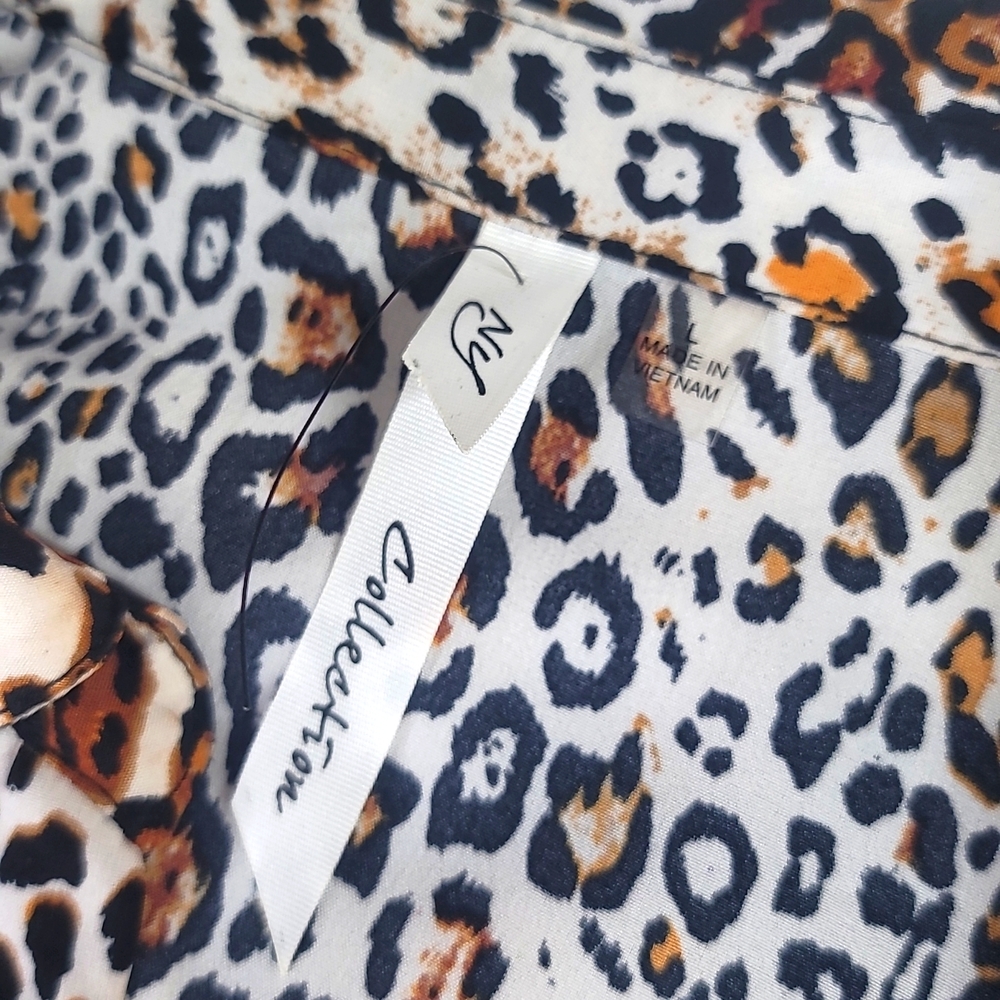 Leopard Print Shirtdress Business Casual Office Wear Resort wear elegant wear - Picture 8 of 9